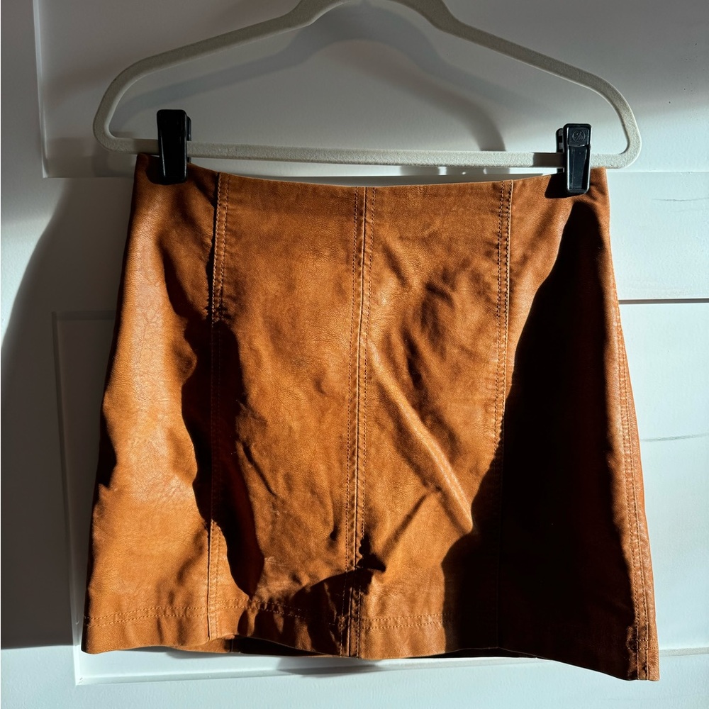 Free People Faux Leather Skirt